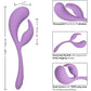 Elle Liquid Silicone Dual Flicker Rechargeable Waterproof Dual Stimulation Vibrator By CalExotics - Purple