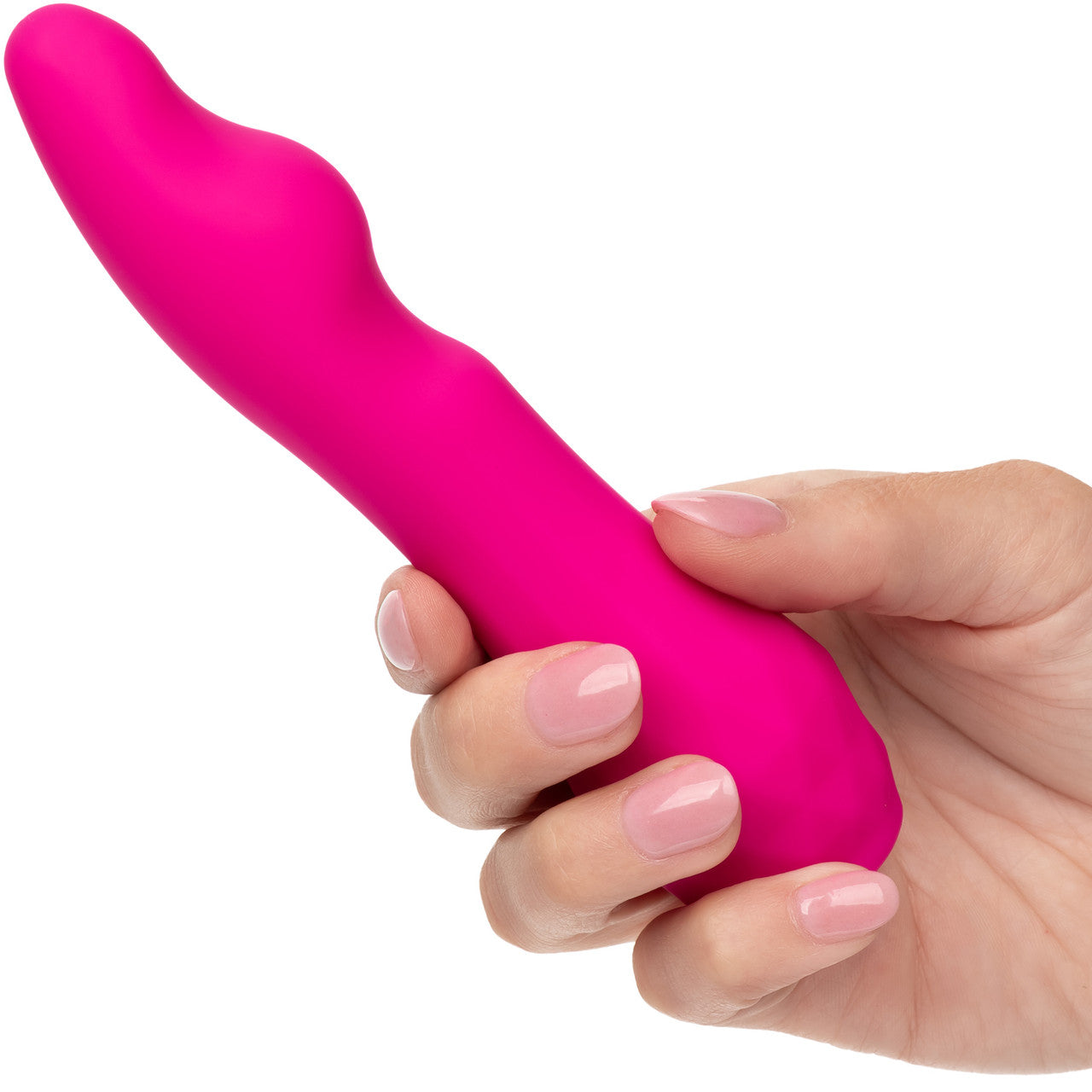 Gia Curved Pleaser Rechargeable Waterproof Silicone G-Spot Vibrator By CalExotics - Pink