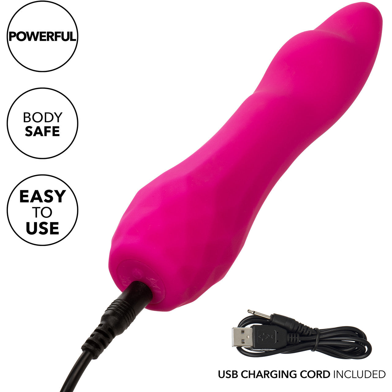 Gia Curved Pleaser Rechargeable Waterproof Silicone G-Spot Vibrator By CalExotics - Pink