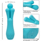 Gia Triple Teaser Rechargeable Waterproof Silicone Vibrator By CalExotics - Blue