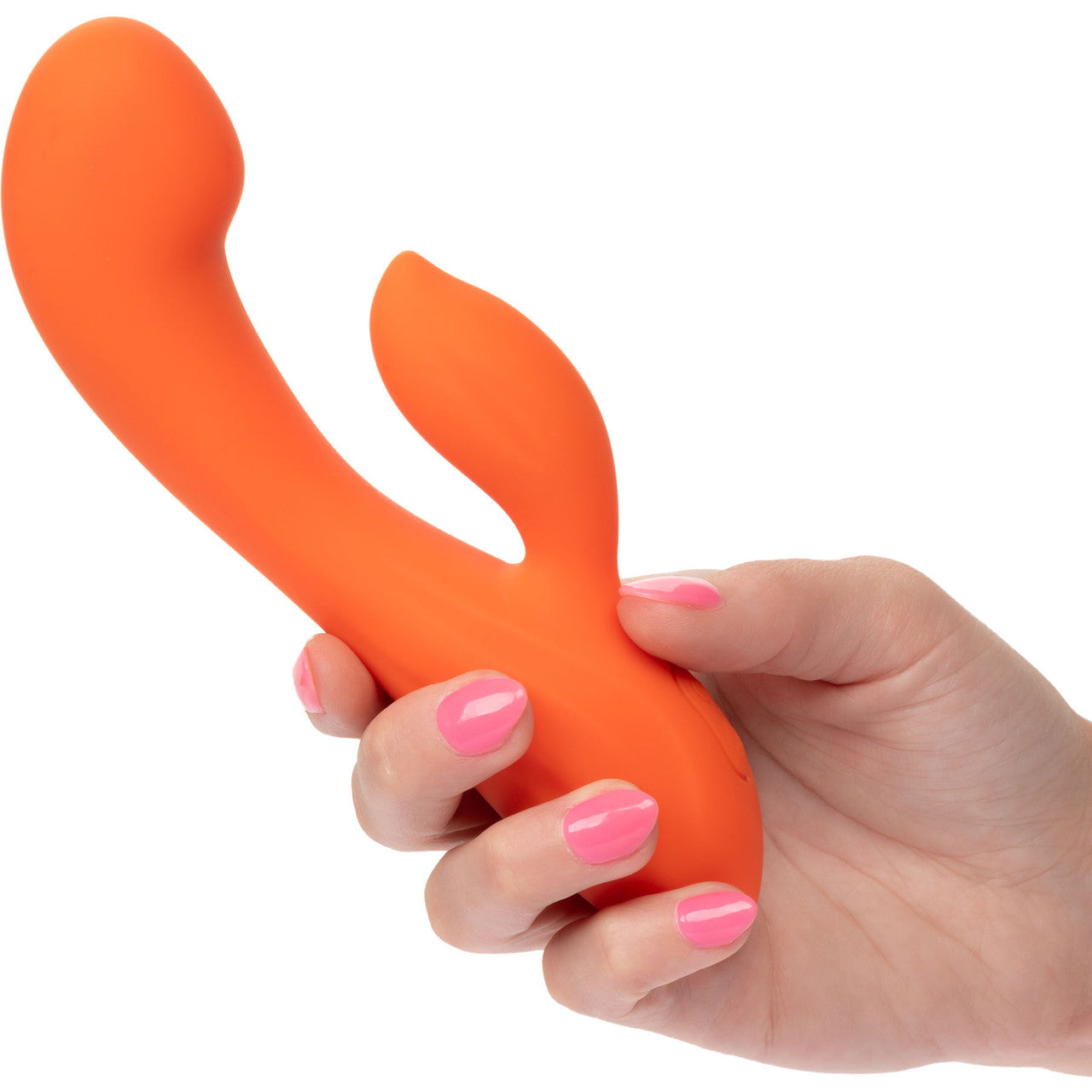 Stella Liquid Silicone Dual "G" Rechargeable Dual Stimulation Vibrator By CalExotics - Orange