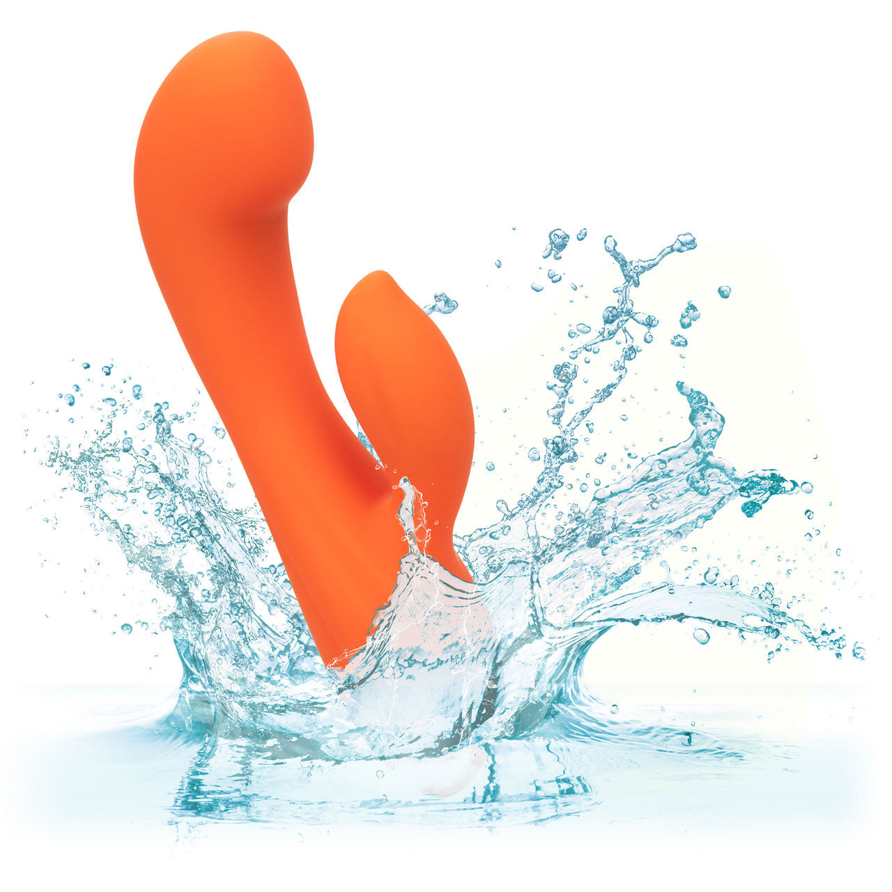 Stella Liquid Silicone Dual "G" Rechargeable Dual Stimulation Vibrator By CalExotics - Orange