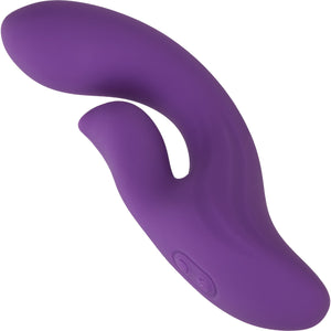 Stella Liquid Silicone Dual Pleaser Rechargeable Waterproof Rabbit Style Vibrator By CalExotics - Purple