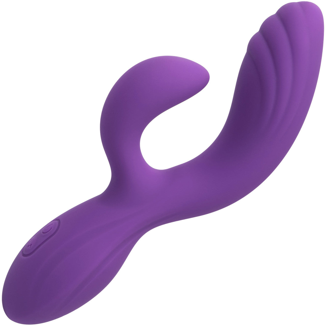 Stella Liquid Silicone "C" Curve Rechargeable Waterproof Dual Stimulation G-Spot Vibrator - Purple