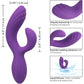 Stella Liquid Silicone "C" Curve Rechargeable Waterproof Dual Stimulation G-Spot Vibrator - Purple