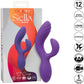 Stella Liquid Silicone "C" Curve Rechargeable Waterproof Dual Stimulation G-Spot Vibrator - Purple