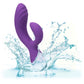 Stella Liquid Silicone "C" Curve Rechargeable Waterproof Dual Stimulation G-Spot Vibrator - Purple