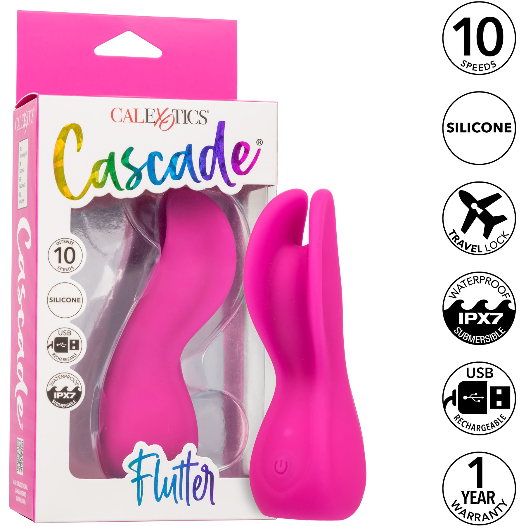 Cascade Flutter Rechargeable Silicone Vibrator By CalExotics