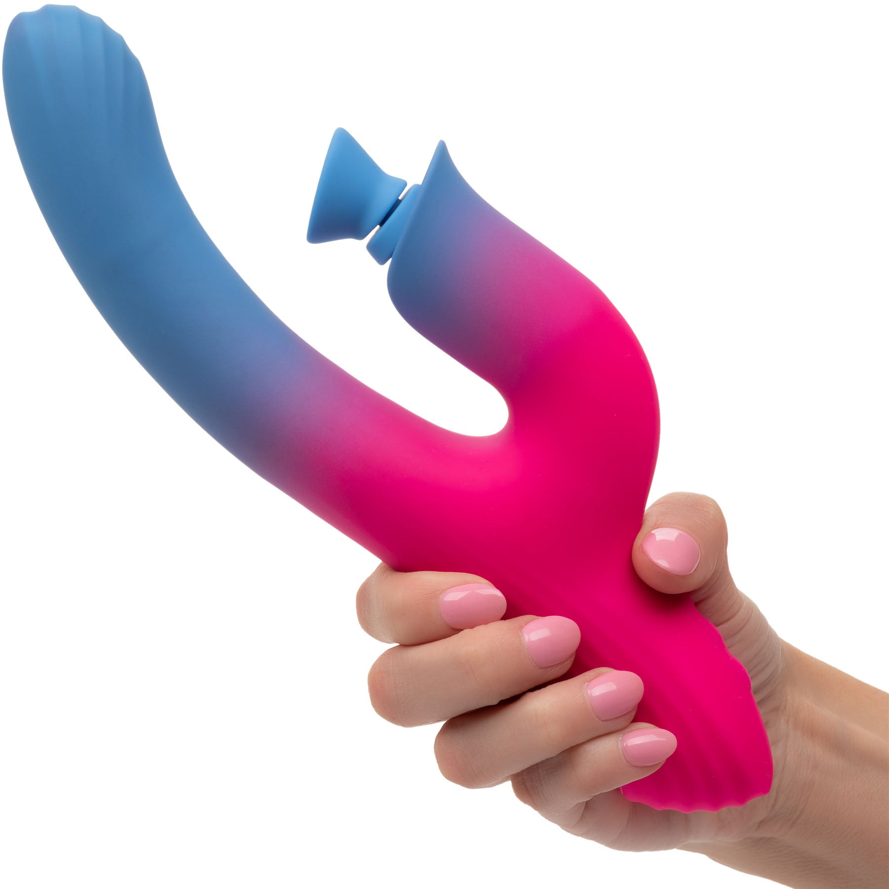 Elation™ Rechargeable Silicone Dual Stimulator With Suction By CalExotics