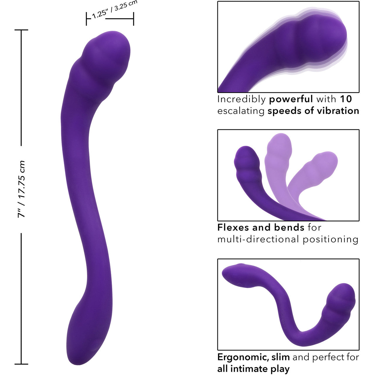 Pretty Little Wands Charmer Rechargeable Silicone Flexible Vibrator By CalExotics - Purple