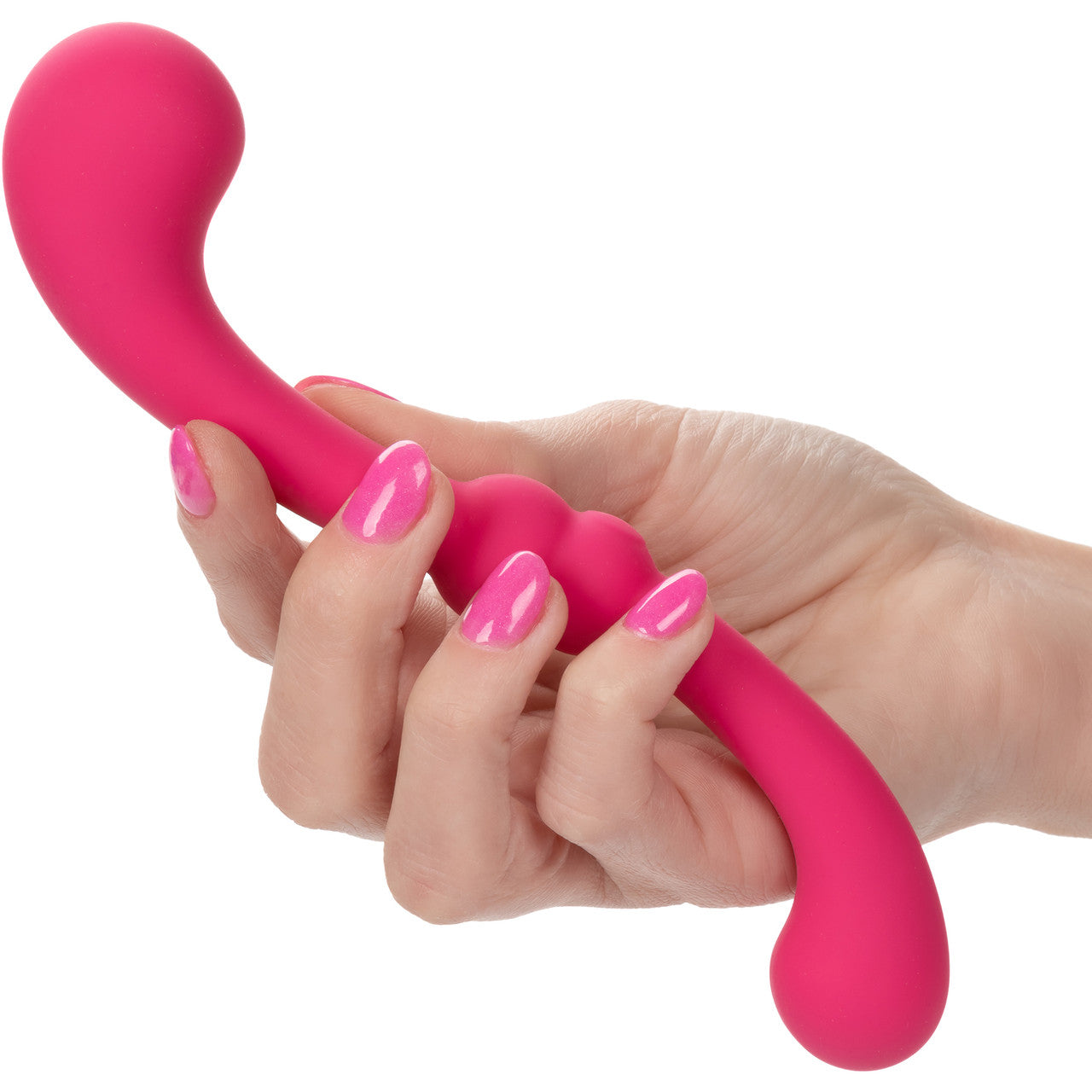 Pretty Little Wands Curvy Rechargeable Silicone Flexible Vibrator By CalExotics - Pink