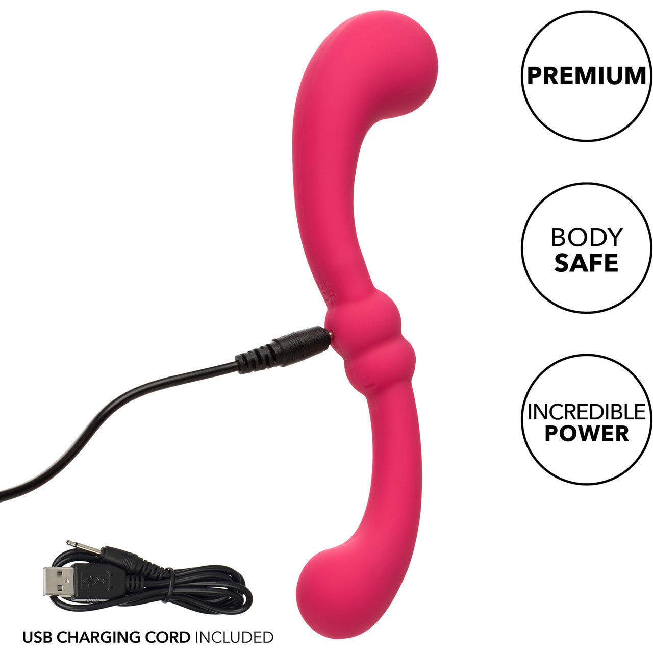 Pretty Little Wands Curvy Rechargeable Silicone Flexible Vibrator By CalExotics - Pink