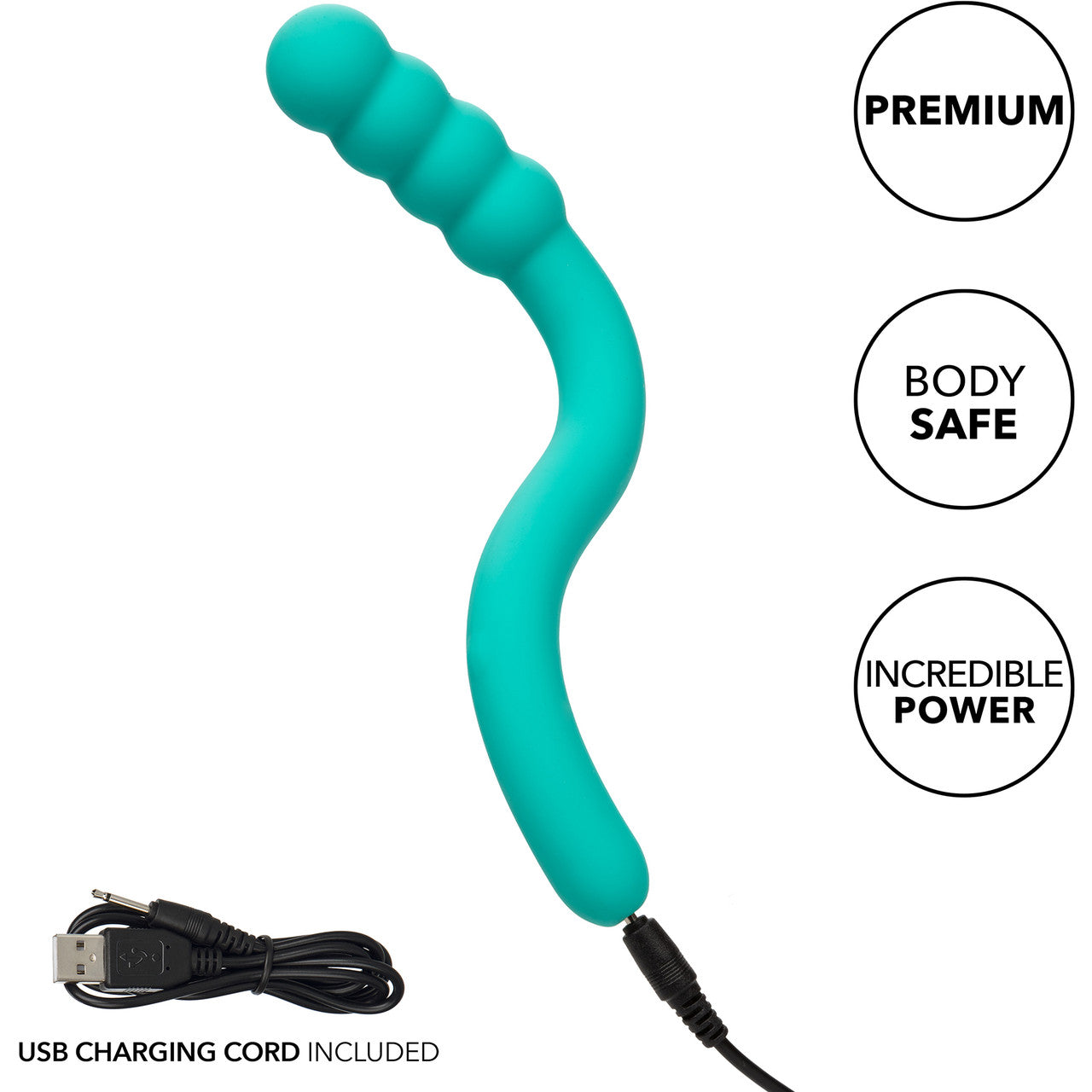 Pretty Little Wands Bubbly Rechargeable Silicone Flexible Vibrator By CalExotics - Aqua