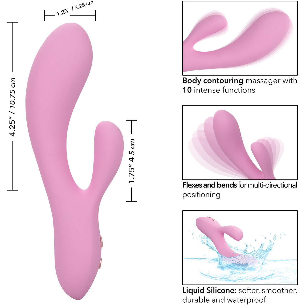 Contour Zoie Silicone Waterproof Rechargeable Rabbit Style Vibrator By CalExotics