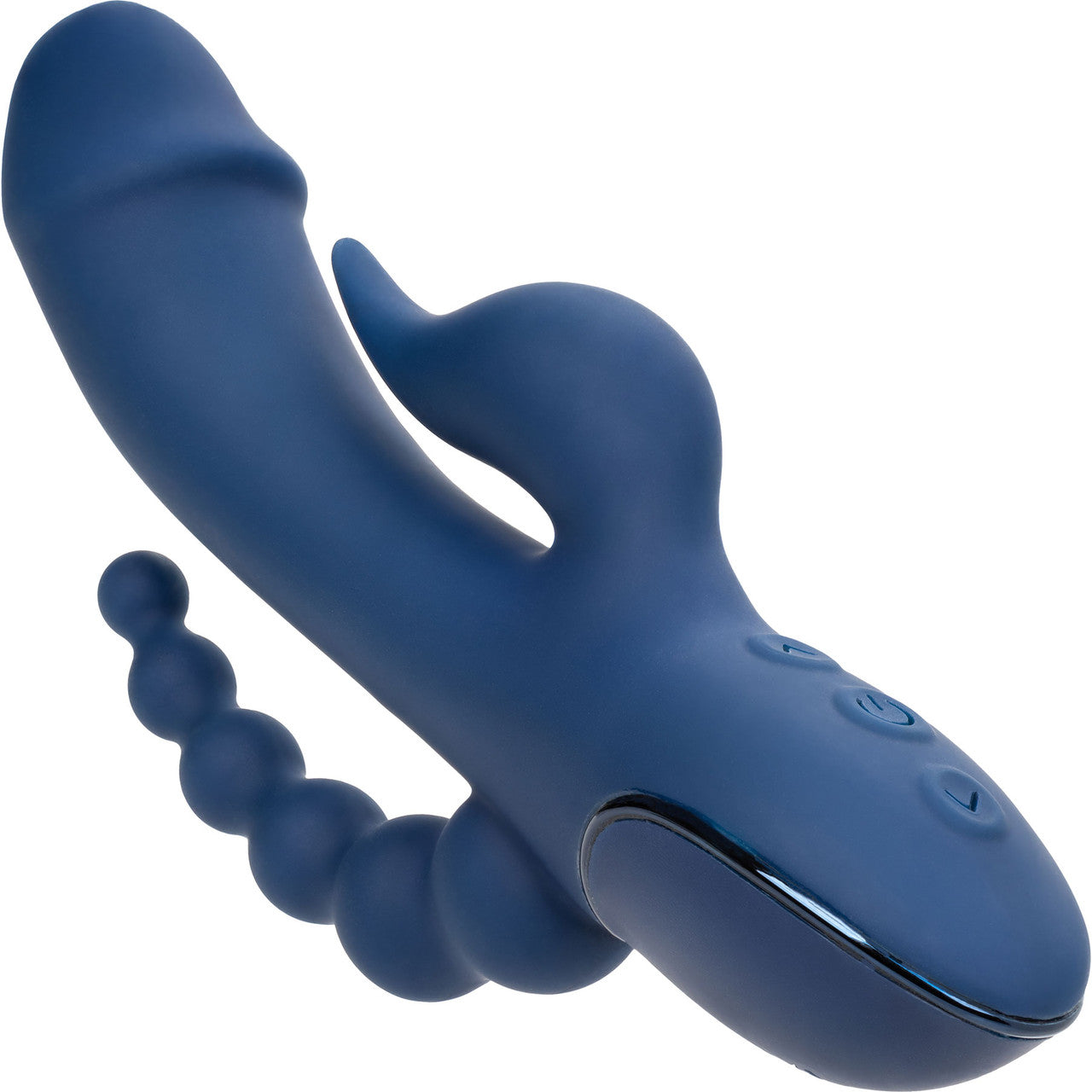 III Triple Orgasm Silicone Rechargeable Triple Stimulation Vibrator By CalExotics - Navy