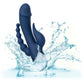 III Triple Orgasm Silicone Rechargeable Triple Stimulation Vibrator By CalExotics - Navy