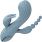 III Triple Ecstasy Silicone Pulsating Rechargeable Triple Stimulation Vibrator By CalExotics - Blue