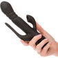 III Triple Euphoria Silicone Triple Stimulation Thrusting Vibrator With Clitoral Suction By CalExotics - Black