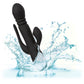 III Triple Euphoria Silicone Triple Stimulation Thrusting Vibrator With Clitoral Suction By CalExotics - Black