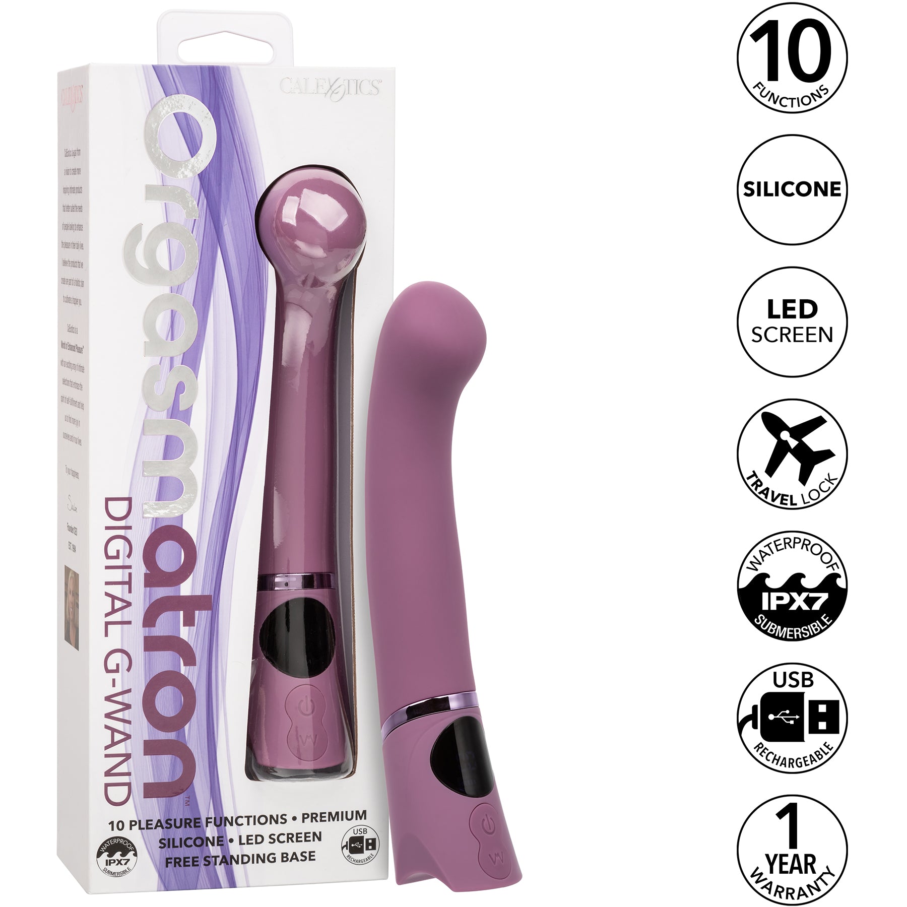 Orgasmatron Digital G-Wand Rechargeable Waterproof Silicone G-Spot Massager