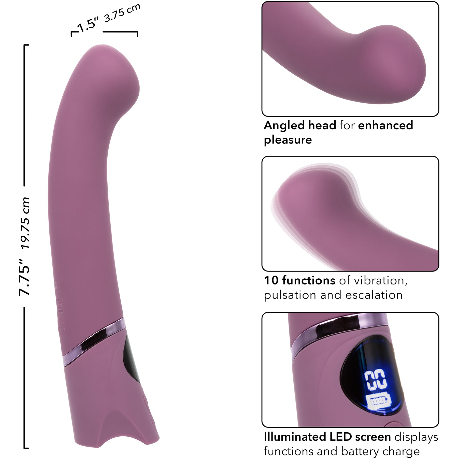 Orgasmatron Digital G-Wand Rechargeable Waterproof Silicone G-Spot Massager