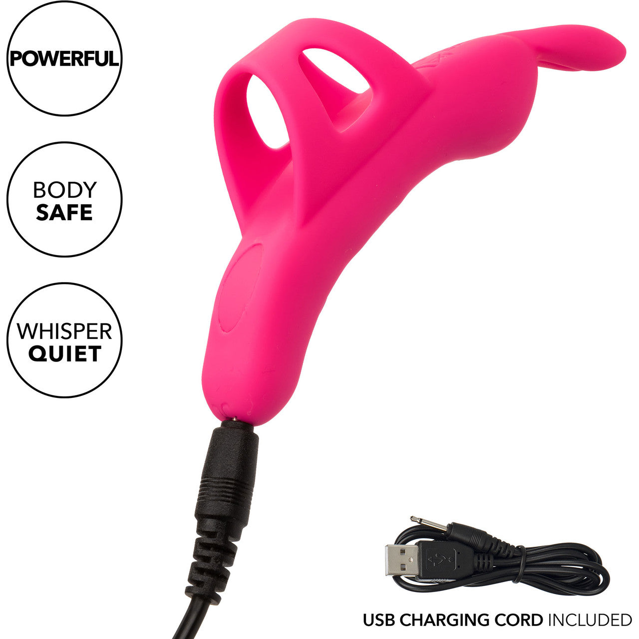 Neon Vibes - The Flirty Vibe Rechargeable Silicone Finger Vibrator By CalExotics - Pink