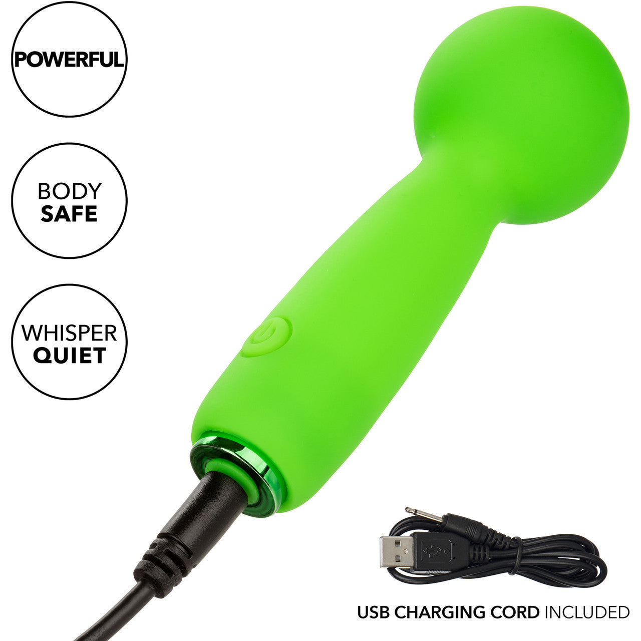 Neon Vibes The Bubbly Vibe Rechargeable Waterproof Silicone Mini Wand Vibrator By CalExotics