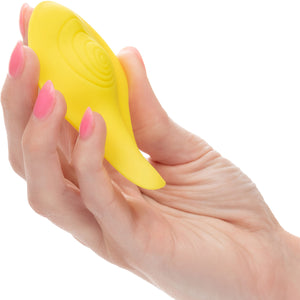 Neon Vibes - The Secret Vibe Rechargeable Silicone Lay On Vibrator With Remote By CalExotics - Yellow