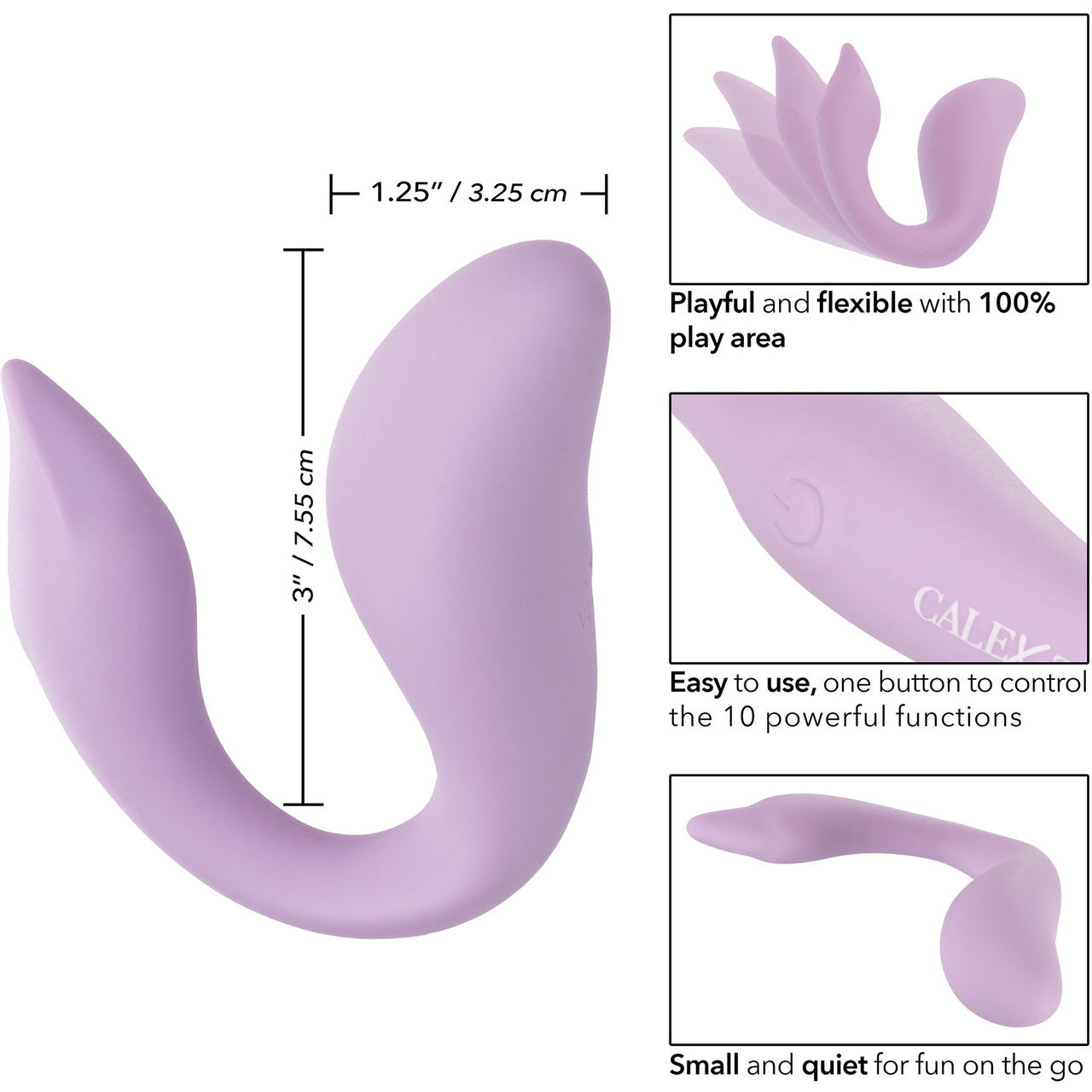 Slay #FlexMe Silicone Waterproof Rechargeable Dual Stimulation Vibrator By CalExotics - Purple