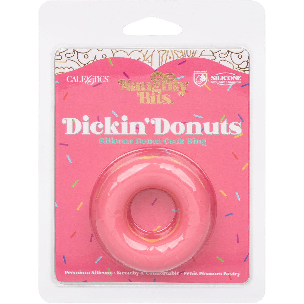 Naughty Bits Dickin' Donuts Silicone Donut Cock Ring By CalExotics - Pink