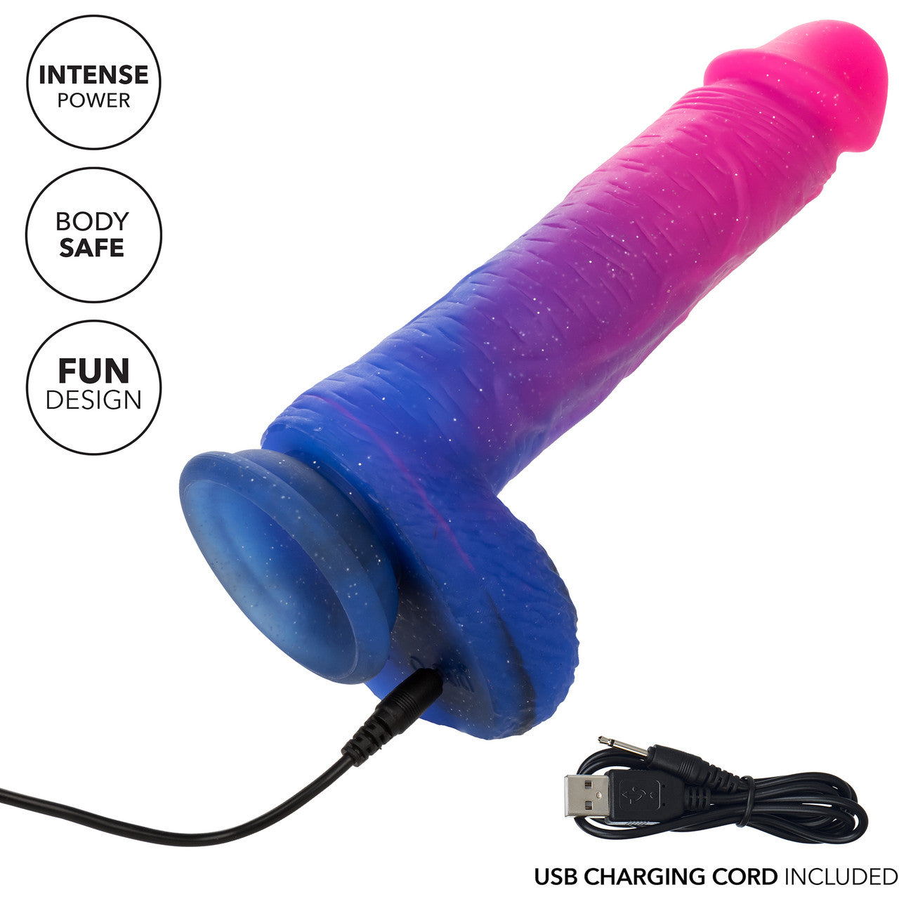 Naughty Bits Ombré Hombre XL Silicone Vibrating Suction Cup 8.5" Dildo by CalExotics