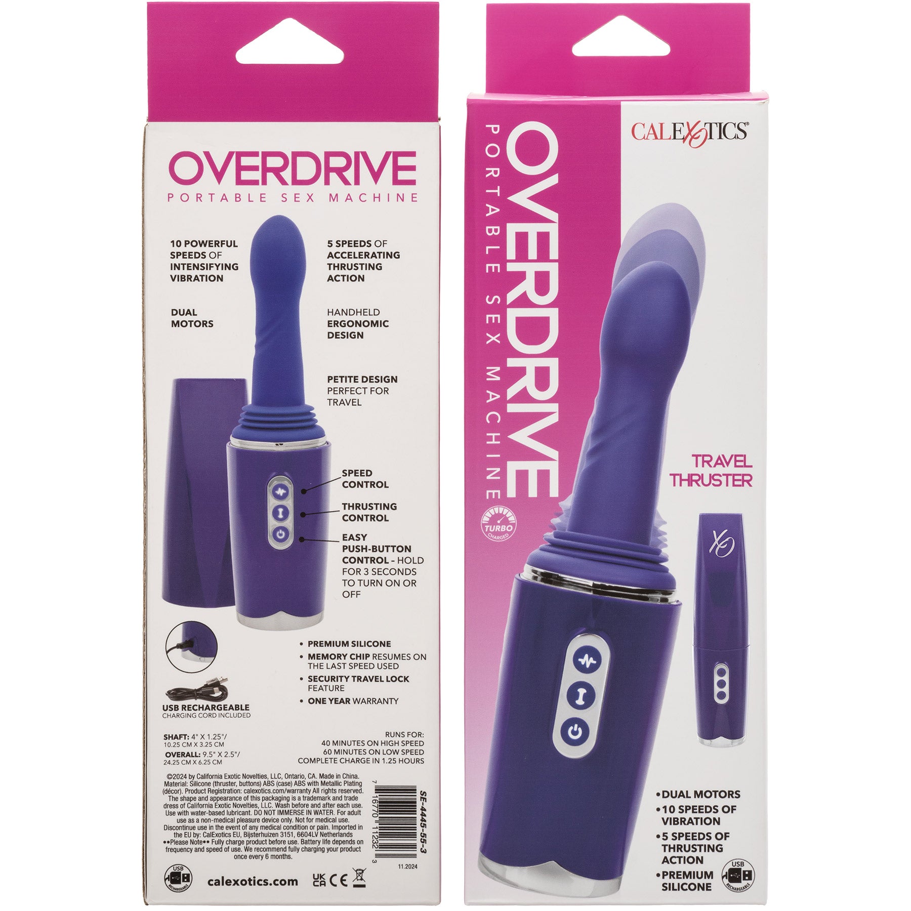 Overdrive Portable Sex Machine Travel Thruster By CalExotics