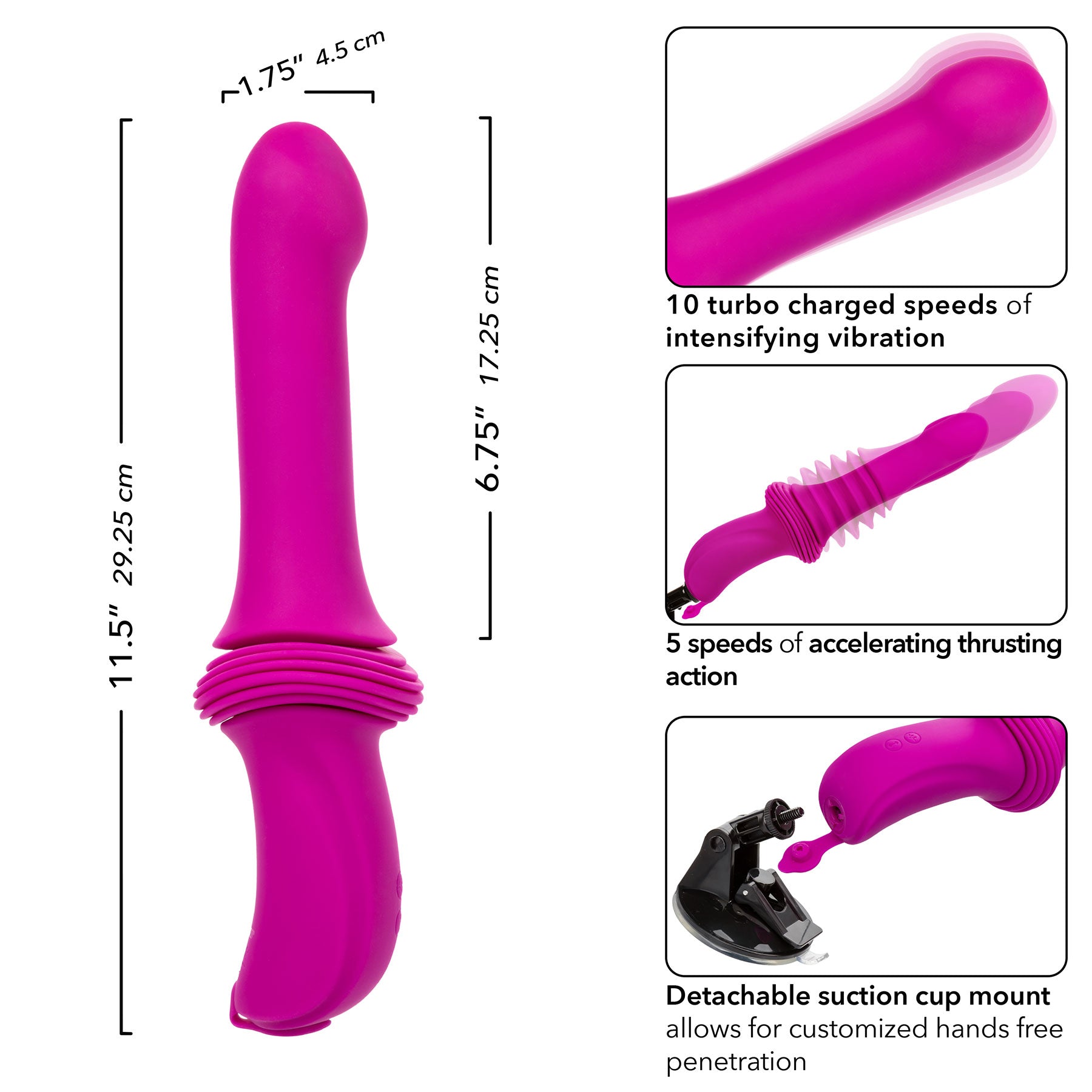 Overdrive Remote Control Sex Machine Handheld Silicone Smooth Thruster By CalExotics