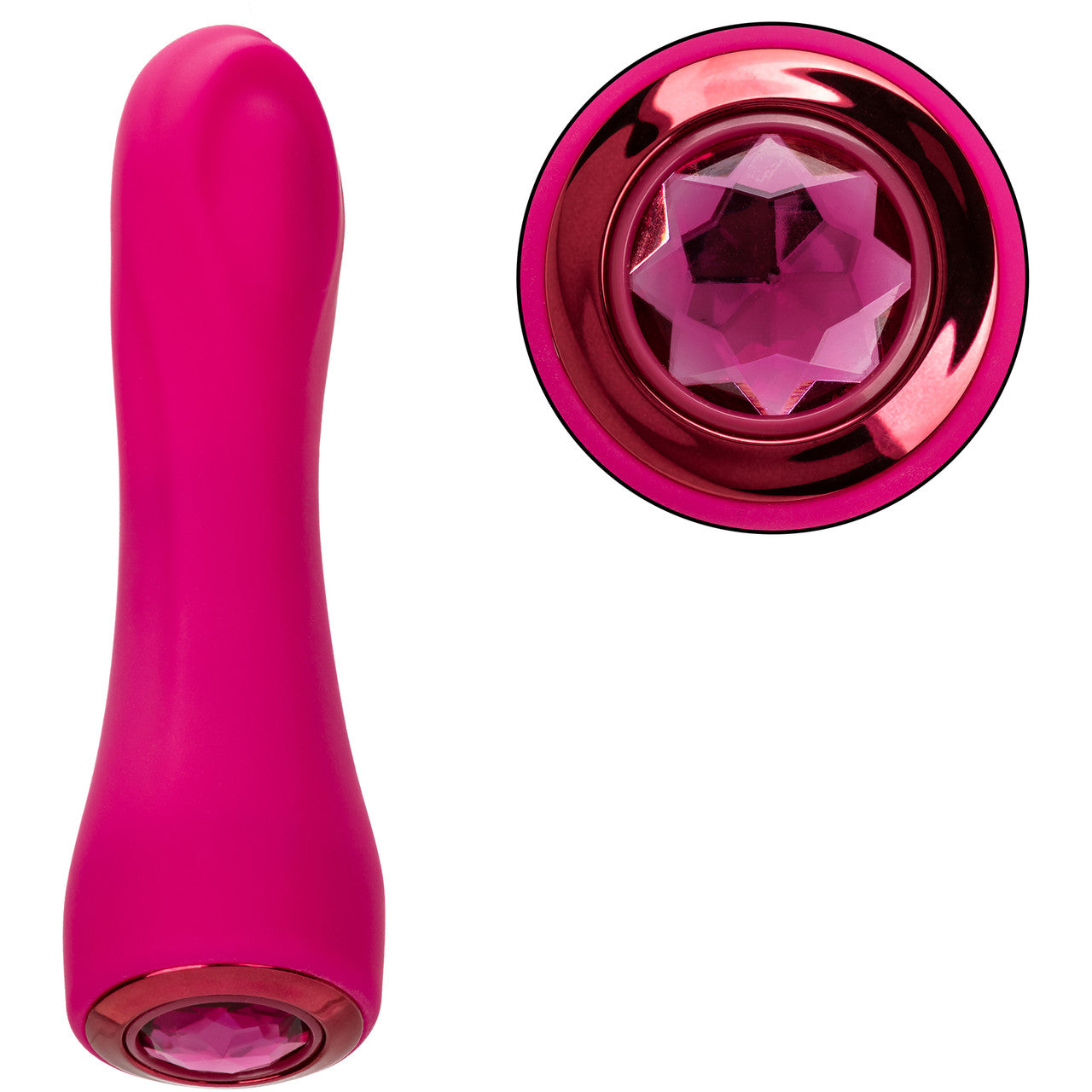 Gem Vibe Collection 7" Bliss Rechargeable Waterproof Silicone G-Spot Vibrator By CalExotics - Pink