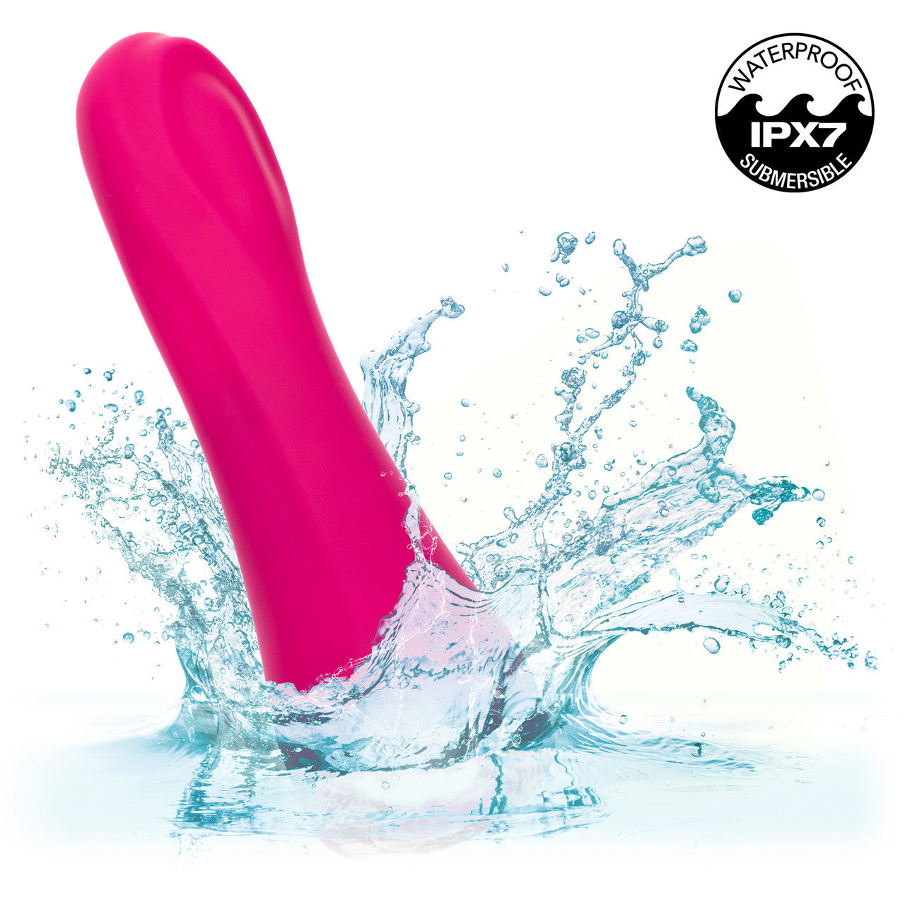 Gem Vibe Collection 7" Bliss Rechargeable Waterproof Silicone G-Spot Vibrator By CalExotics - Pink