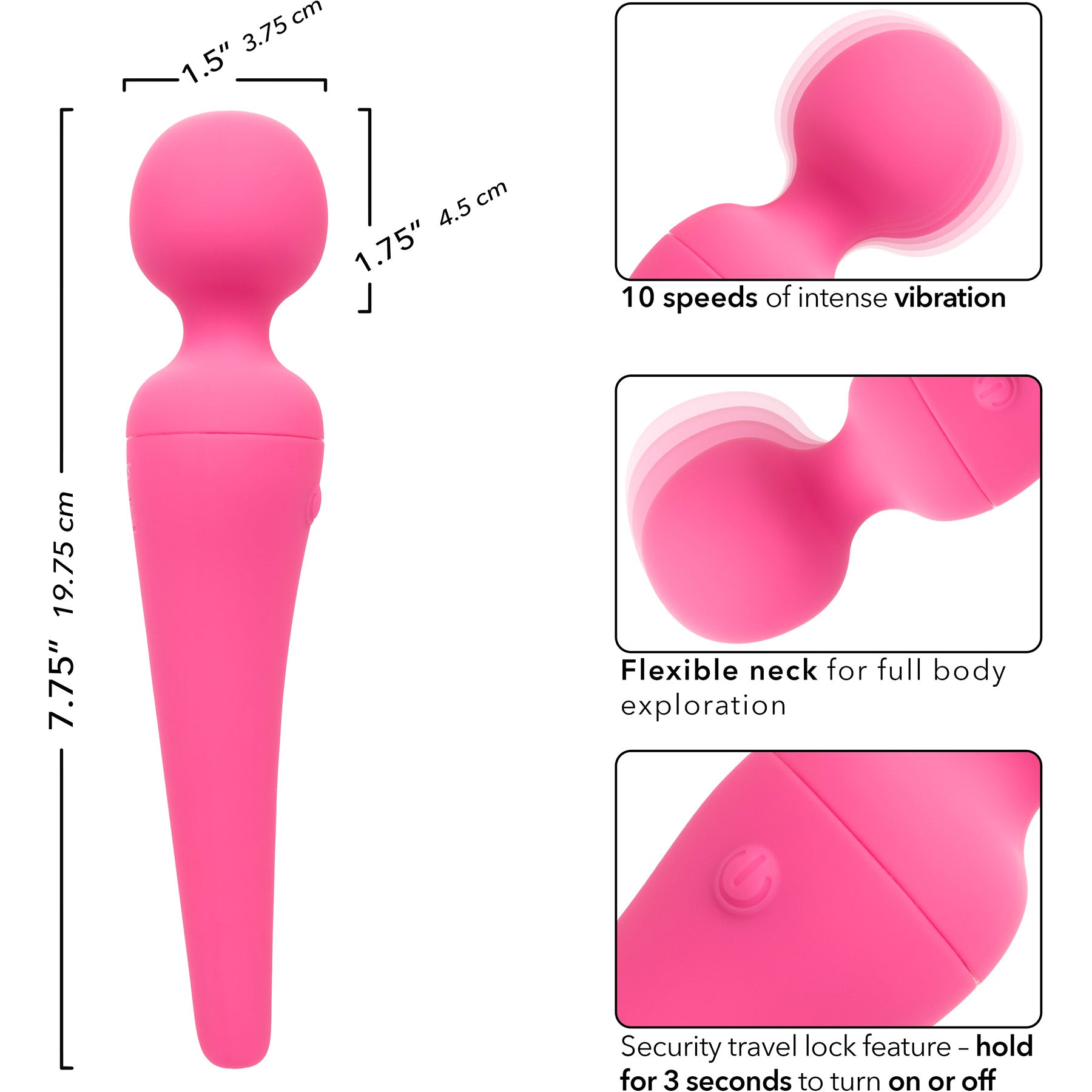 Couture Collection Body Wand Rechargeable Waterproof Vibrator By CalE Couture Collection Body Wand Rechargeable Waterproof Vibrator By CalE