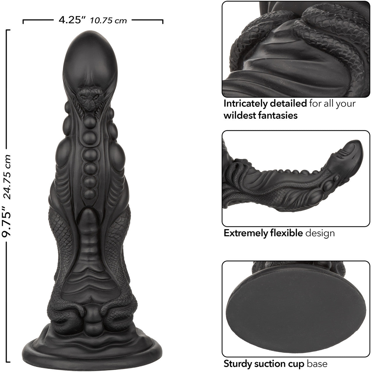 Monster Dong The Colossus 9.75" Silicone Suction Cup Dildo By CalExotics - Black