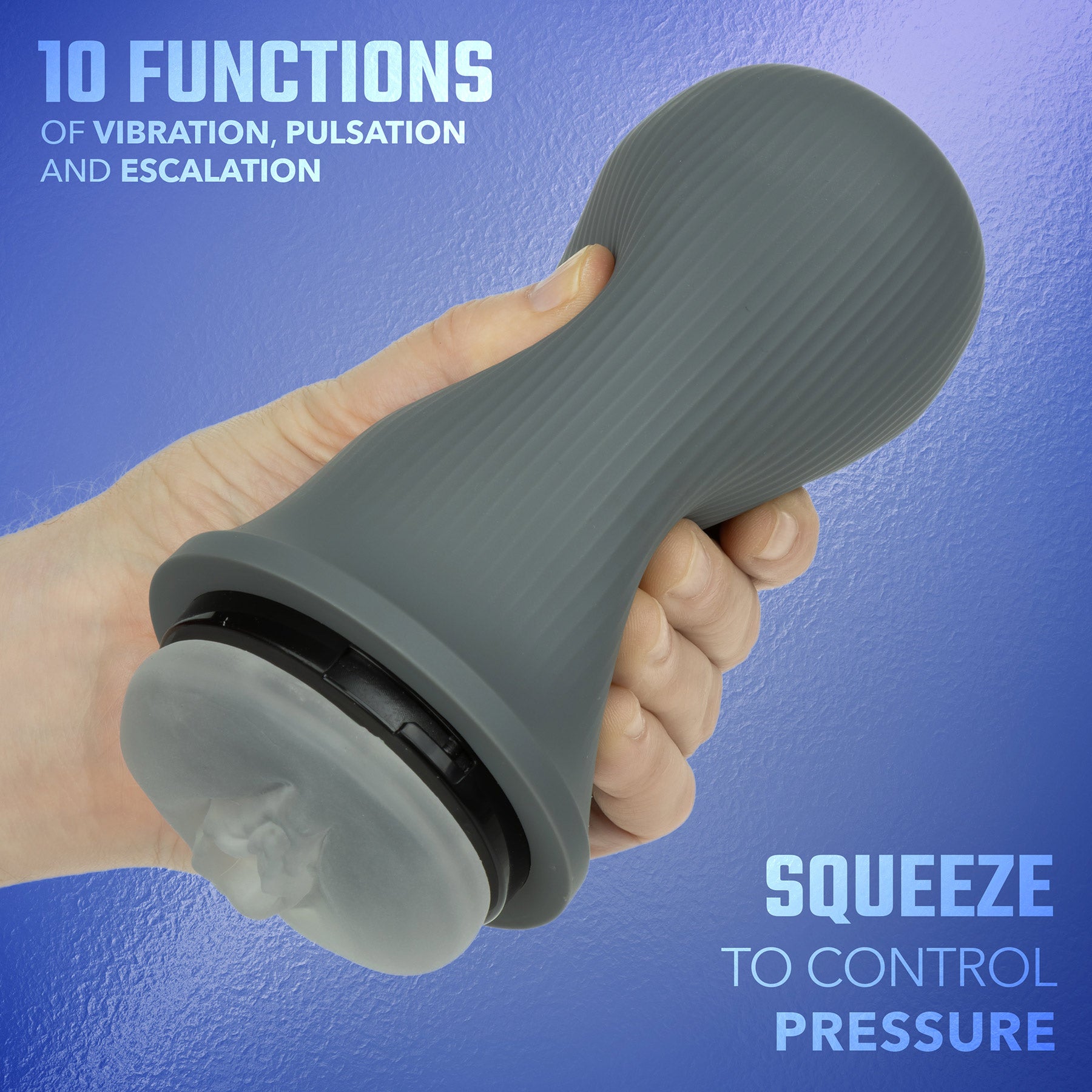 Milk Master™ Grip-N-Stroke Pussy Rechargeable Vibrating Penis Masturbator
