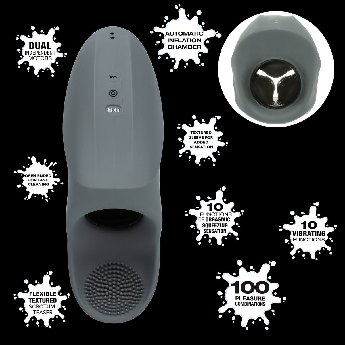 Milk Master™ Rechargeable Squeeze & Please Vibrating Penis Masturbator
