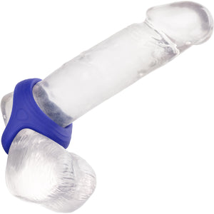 Admiral Cock & Ball Silicone Dual Cock Ring By CalExotics - Blue