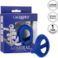 Admiral Cock & Ball Silicone Dual Cock Ring By CalExotics - Blue