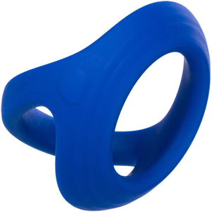 Admiral Cock & Ball Silicone Dual Cock Ring By CalExotics - Blue