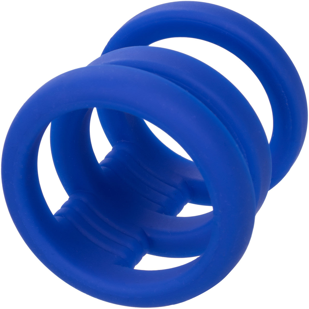 Admiral Triple Silicone Cock Cage & Ring By CalExotics - Blue