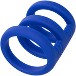 Admiral Triple Silicone Cock Cage & Ring By CalExotics - Blue