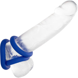 Admiral Universal Silicone 3-Piece Cock Ring Set By CalExotics - Blue