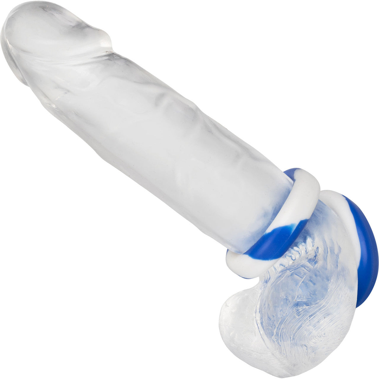 Admiral Silicone 2-Piece Cock Ring Set - Blue & White