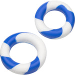 Admiral Silicone 2-Piece Cock Ring Set - Blue & White