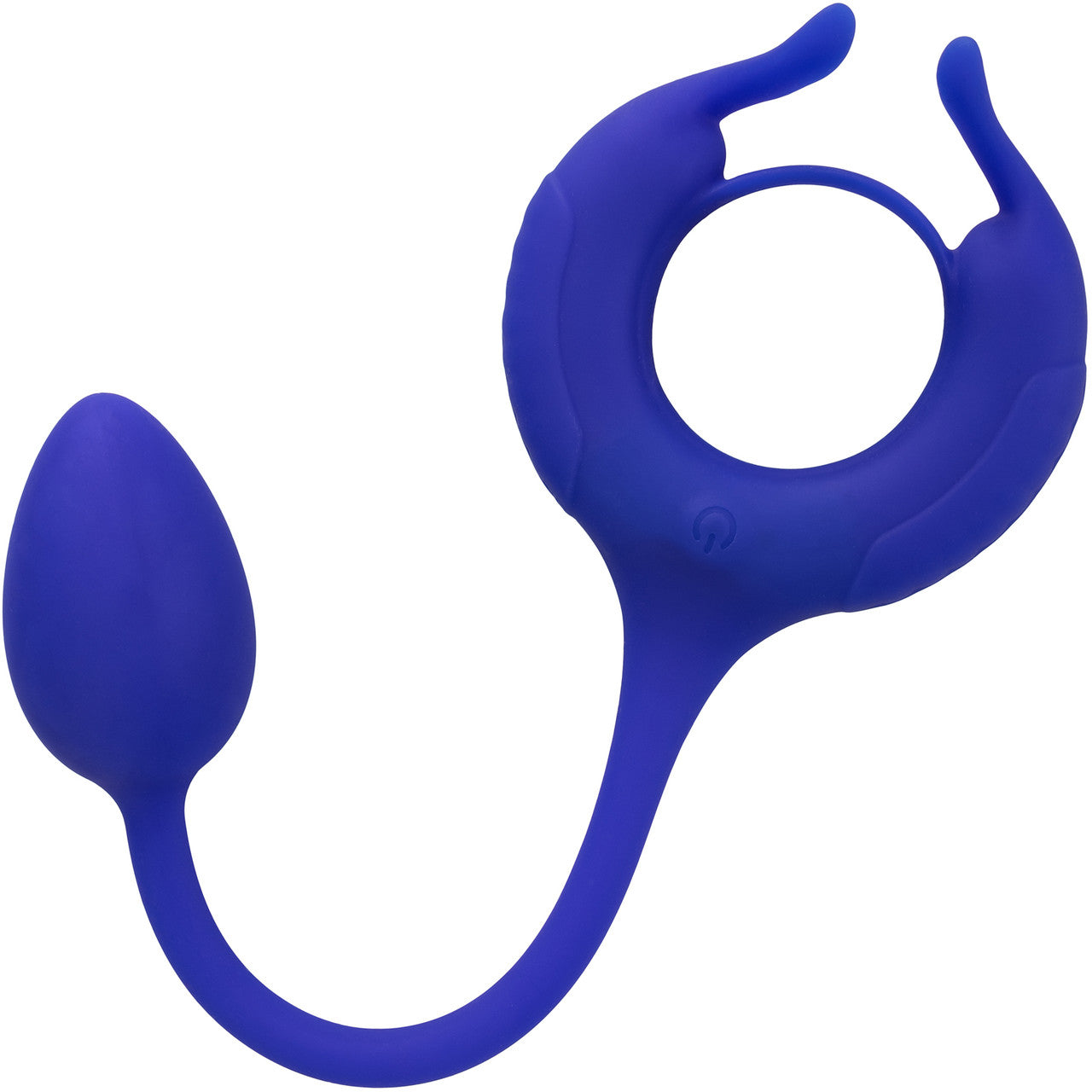 Admiral Plug And Play Weighted Silicone Vibrating Cock Ring By CalExotics - Blue