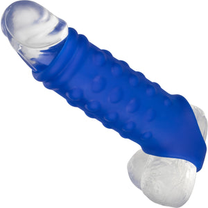 Admiral Liquid Silicone Beaded Penis Extension By CalExotics - Blue