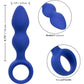 Admiral Advanced Beaded Silicone Anal Probe By CalExotics - Blue